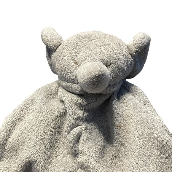 Angel Dear Elephant Lovey Security Blanket Plush Stitched Eyes Nursery Gray 12" - Picture 4 of 11